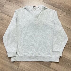 Henley Style Grey Hoodie